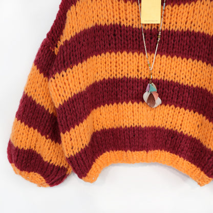 Strickset – MYPZ Chunky Alpaca Pullover Merlot No15 – Beginner (ENG-NL-DE)