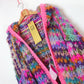 MYPZ Chunky Mohair Rib Cardigan Confetti with hoodie