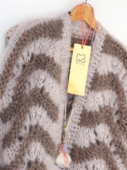MYPZ Short Chunky-Mohair-Cardigan Stonies Wave