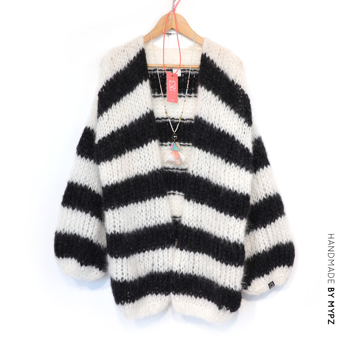 Strickset – MYPZ Chunky Mohair Cardigan Black & White No.15 (ENG-NL-DE)