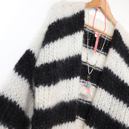 Strickset – MYPZ Chunky Mohair Cardigan Black & White No.15 (ENG-NL-DE)