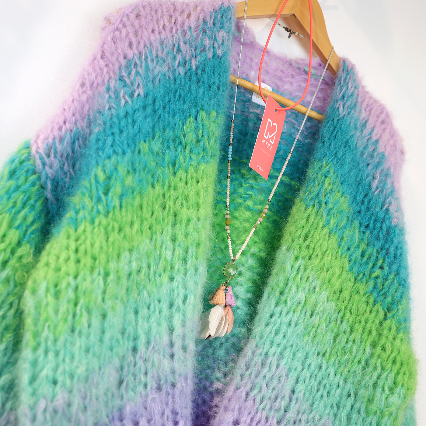 MYPZ Chunky Mohair Cardigan Green Valley