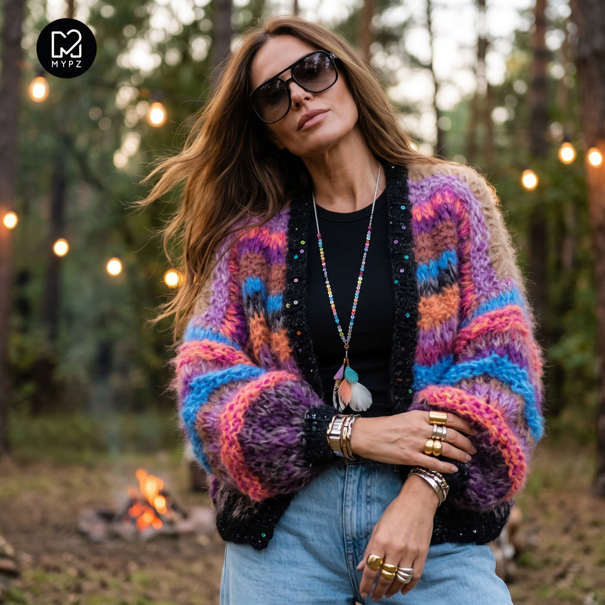 Strickmuster – Kurzer Chunky-Mohair-Cardigan Maple Wave Nr.12 (ENG-DE-NL-ES-FR-IT-DA-SV-NO)