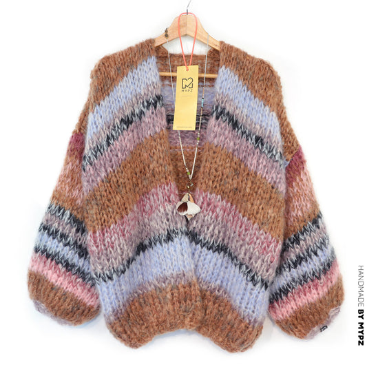 Strickmuster – MYPZ Chunky-Mohair-Cardigan Walnuss Nr. 15 (ENG-DE-NL-ES-FR-IT-DA-SV-NO)