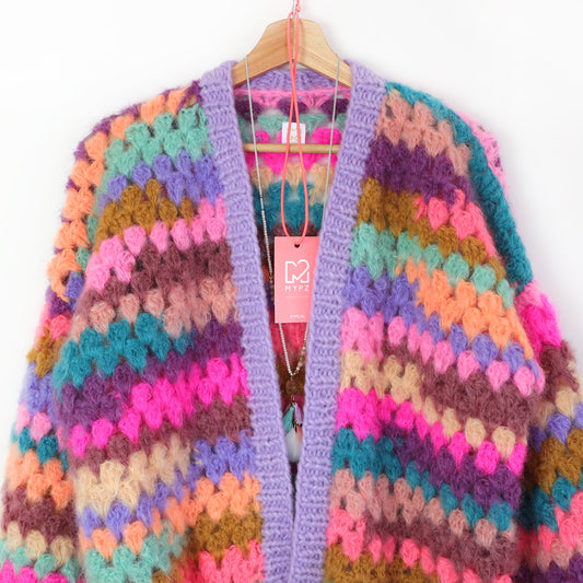 Häkelset – MYPZ Mohair Granny-Stripes-Cardigan Fiesta (ENG-NL-DE)