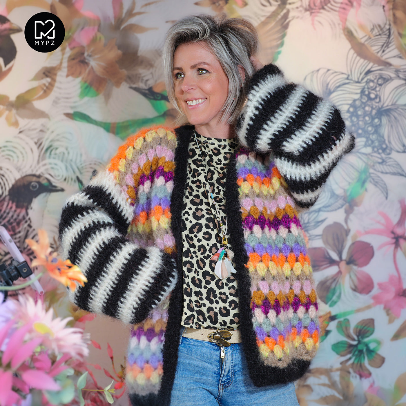 MYPZ Chunky Mohair Cardigan Butterfly