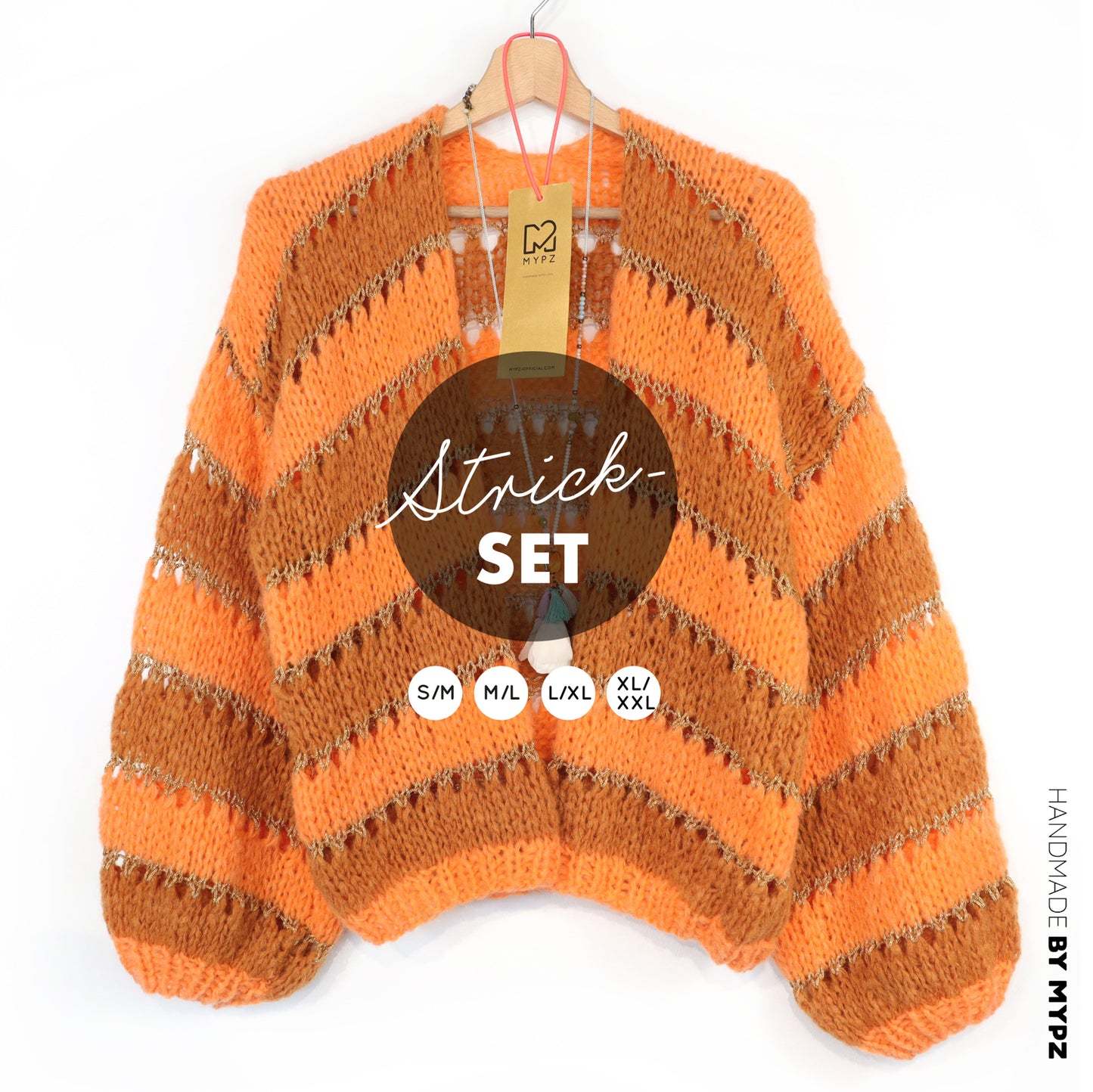 Strickset – MYPZ Light Alpaca Cardigan Golden Flow No10 (ENG-NL-DE)