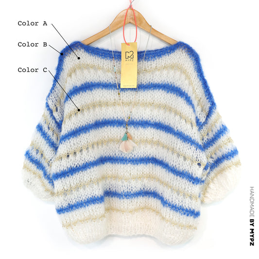 Design Your Own Kit – Strickset MYPZ Light Mohair Striped Top No10 (ENG-NL-DE)