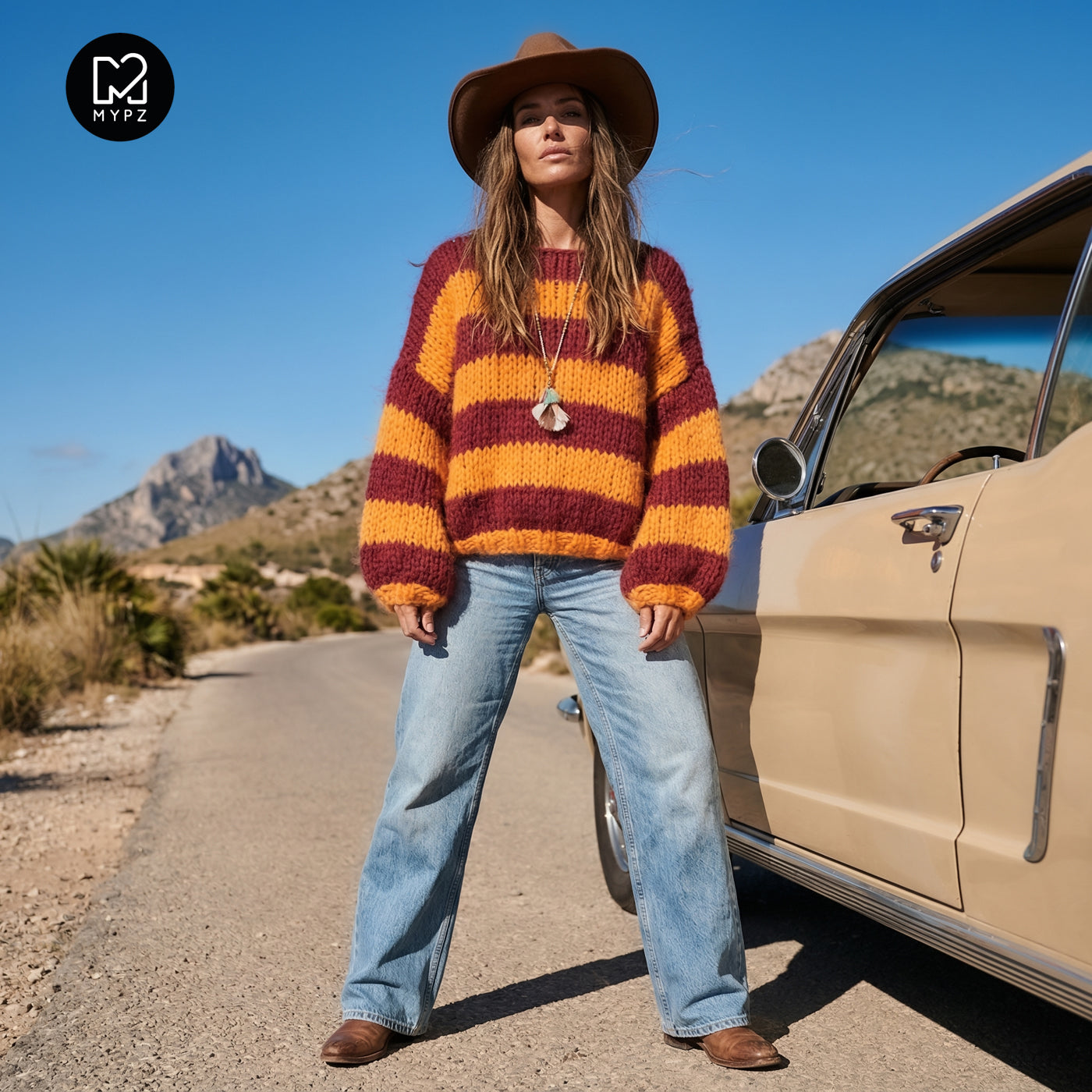 Strickset – MYPZ Chunky Alpaca Pullover Merlot No15 – Beginner (ENG-NL-DE)