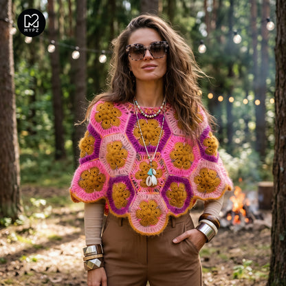 Häkelset - MYPZ Poncho Pecan (ENG-DE-NL-ES-FR-IT-DA-SV-NO)