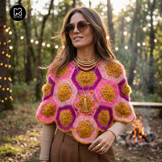 Häkelset - MYPZ Poncho Pecan (ENG-DE-NL-ES-FR-IT-DA-SV-NO)