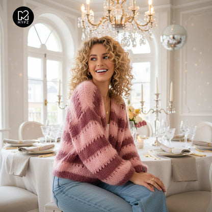 Strickset – MYPZ Short Light Mohair Cardigan Rose Burgundy No10 (ENG-NL-DE-FR-ES)
