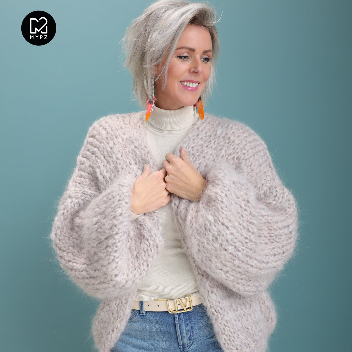 Knitting Kit – MYPZ Short Chunky Mohair Cardigan Sparkling Sand No.15 (ENG-NL-DE)