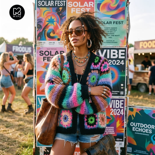 Häkelset - MYPZ Granny square mohair cardigan Treasure (ENG-NL-DE)