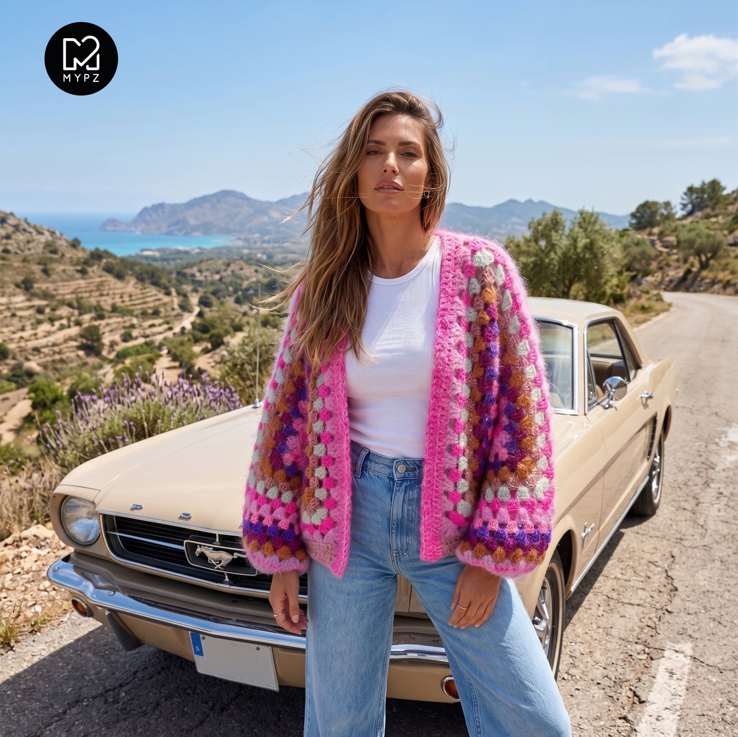 Häkelset - MYPZ Hexagon Cardigan Violet Pop (ENG-NL-DE)