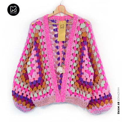 Häkelset - MYPZ Hexagon Cardigan Violet Pop (ENG-NL-DE)