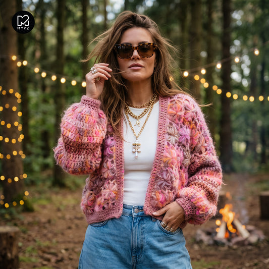 Häkelset - MYPZ Short Wildflower Cardigan Pecan (ENG-DE-NL-ES-FR-IT-DA-SV-NO)