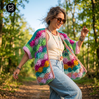 Häkelanleitung - MYPZ Wildflower cardigan (ENG-NL-DE-FR-ES)
