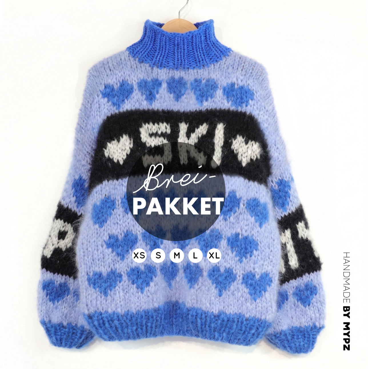 Strickset – MYPZ Chunky Mohair Pullover Alpine Blue No.9 (ENG-NL-DE)