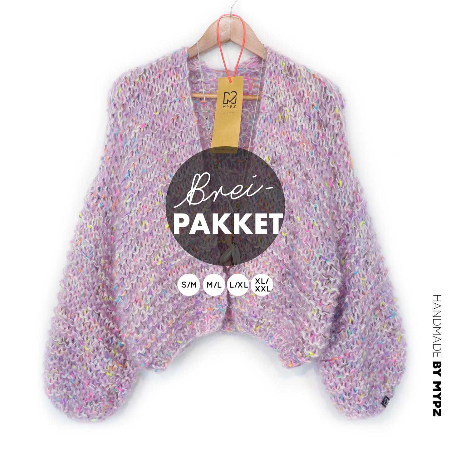 Strickset – MYPZ Chunky Mohair-Merino Cardigan Confetti Nights No.15 (ENG-NL-DE)