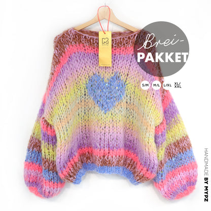 Knitting Kit – MYPZ Short Chunky Alpaca-Mohair Pullover Lake No15 (ENG-NL-DE)