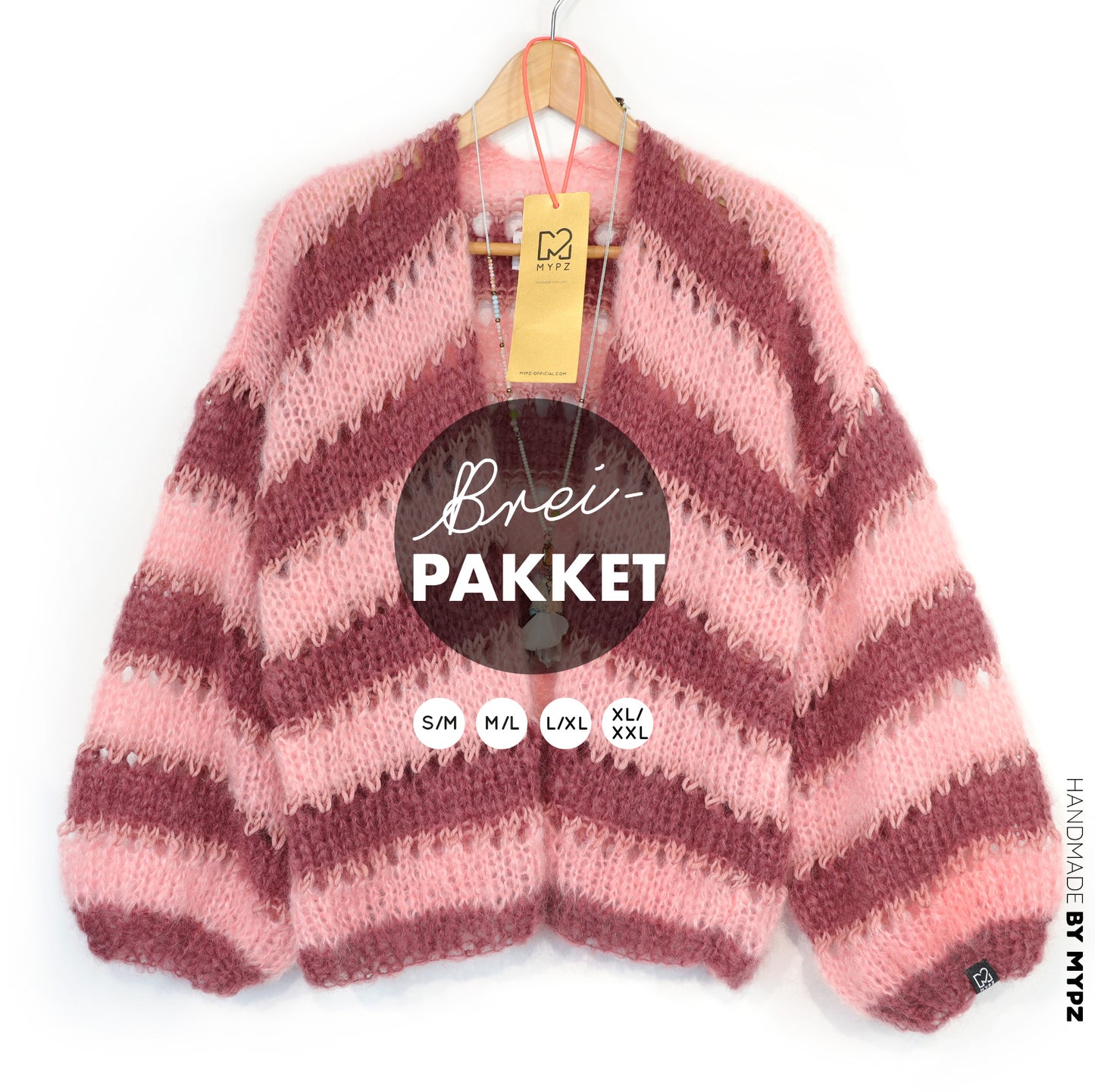 Strickset – MYPZ Short Light Mohair Cardigan Rose Burgundy No10 (ENG-NL-DE-FR-ES)