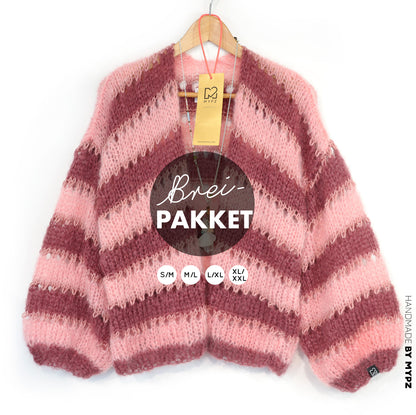 Strickset – MYPZ Short Light Mohair Cardigan Rose Burgundy No10 (ENG-NL-DE-FR-ES)