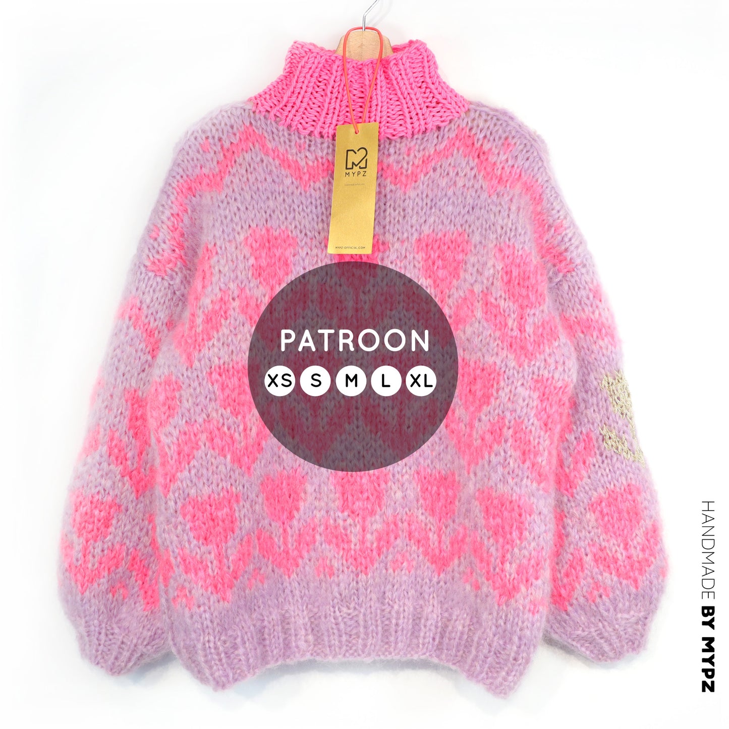 Strickanleitung – MYPZ Chunky Mohair Pullover Coral Tulips No.9 (ENG-NL-DE)