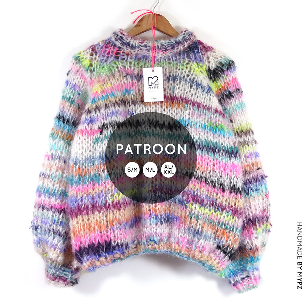 Knit pattern – MYPZ Chunky Mohair raglan sweater No15 (ENG-NL)