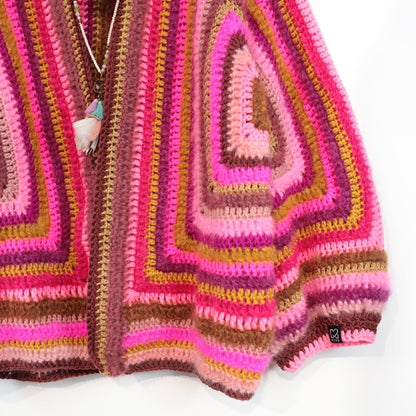 Häkelset - MYPZ Hexagon Cardigan Burgundy (ENG-NL-DE)