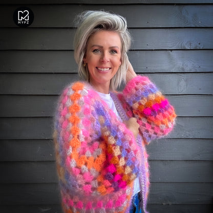 Crochet pattern - MYPZ Hexagon Cardigan Pink Vibes (ENG-NL-DE)