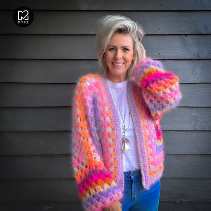 Crochet pattern - MYPZ Hexagon Cardigan Pink Vibes (ENG-NL-DE)