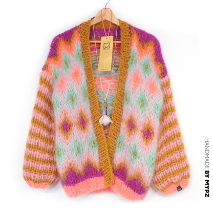 Strickset – Grobmaschige Mohairjacke Flora Nr.12 (ENG-DE-NL-ES-FR-IT-DA-SV-NO)