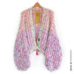 MYPZ Short Chunky Mohair Rib Cardigan Blush