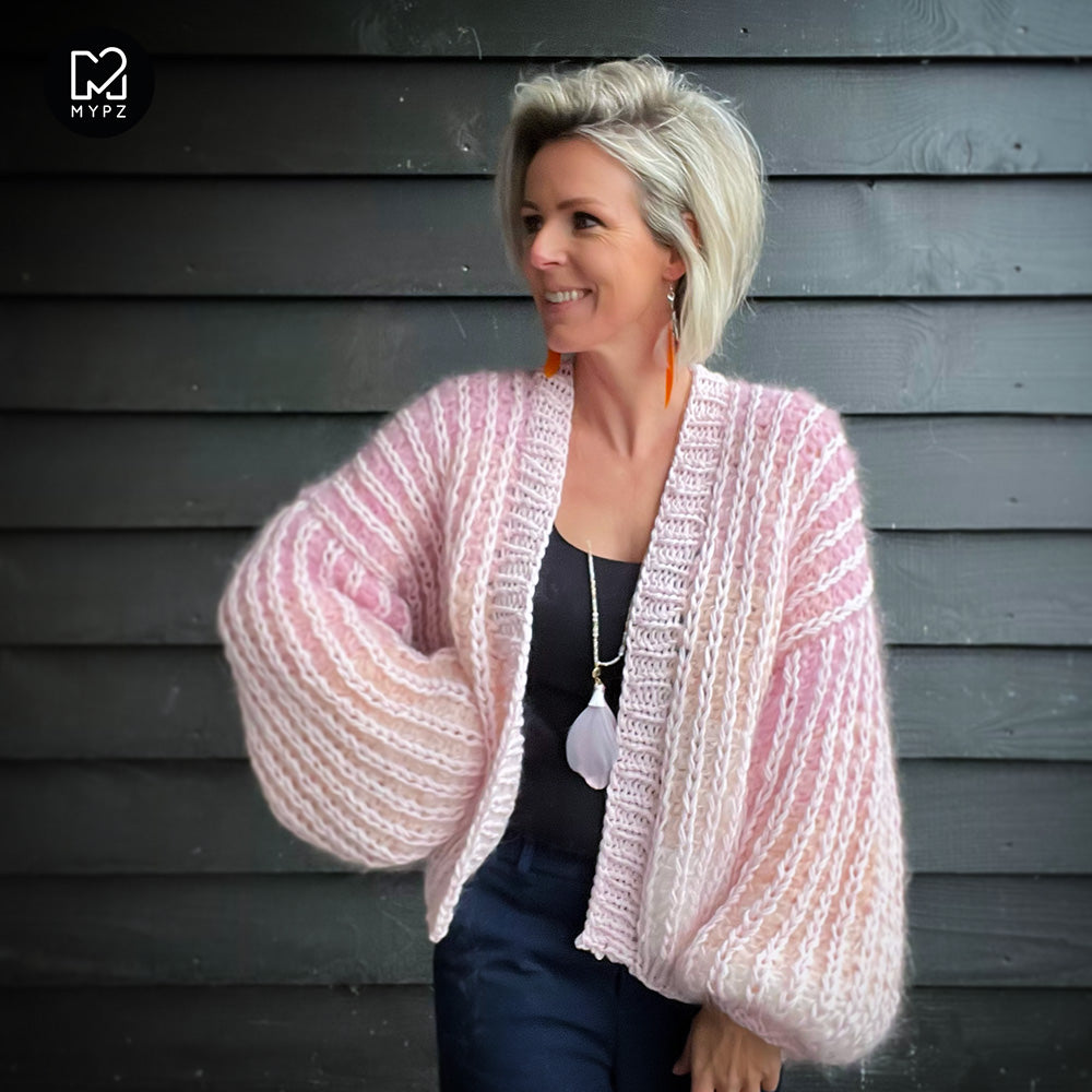 Knitting Kit – MYPZ Chunky Mohair Rib Cardigan Vanilla No.12 (ENG-NL)