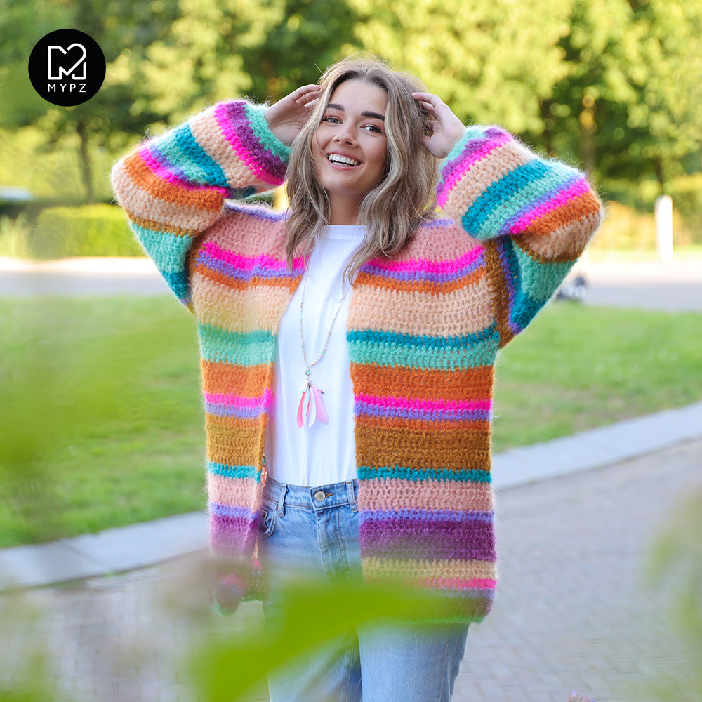 Crochet pattern - Chunky Mohair Cardigan Gemstone (ENG-NL)