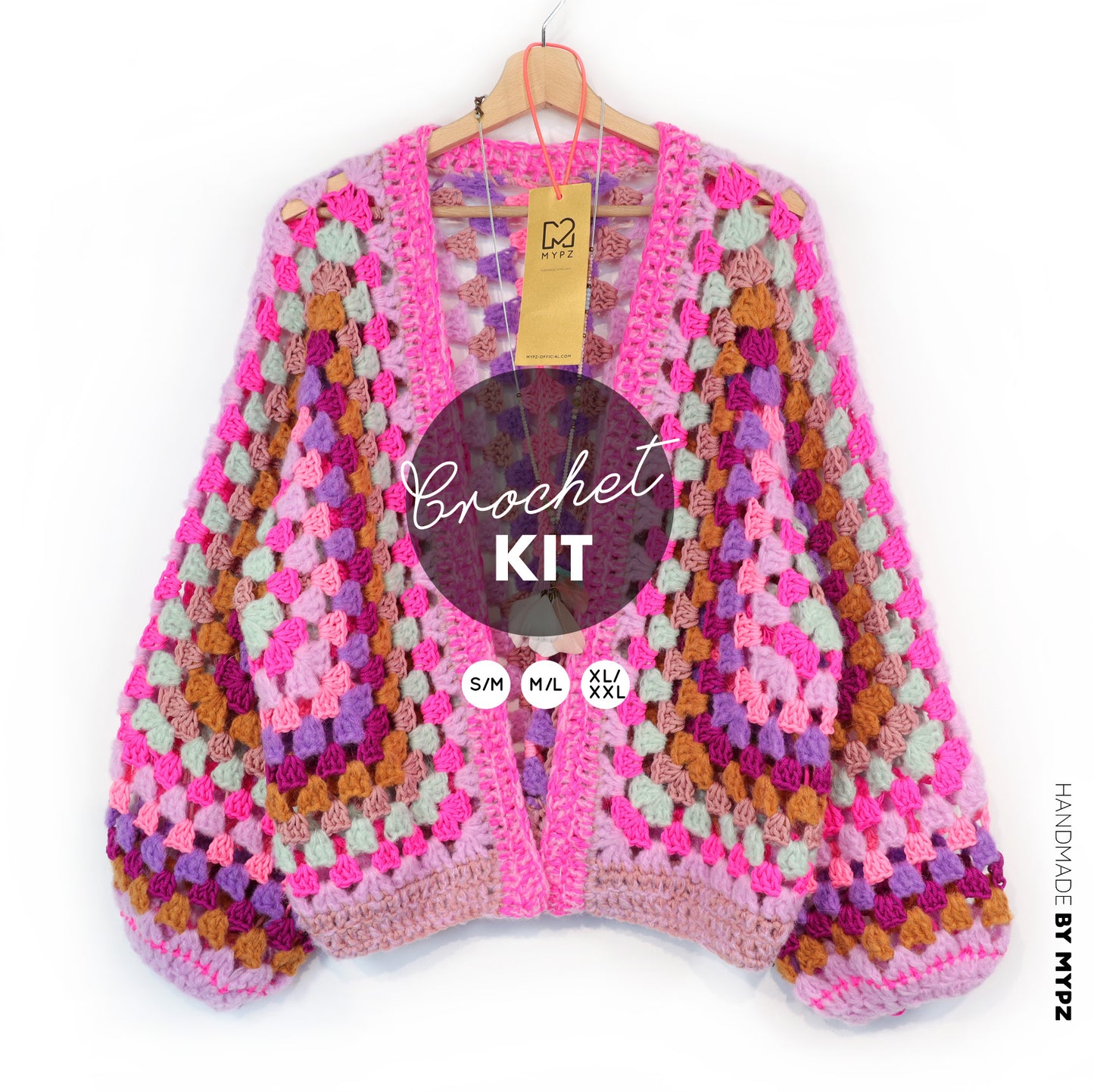 Häkelset - MYPZ Hexagon Cardigan Pink Mojito (ENG-NL-DE)