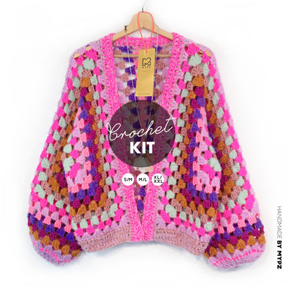 Häkelset - MYPZ Hexagon Cardigan Violet Pop (ENG-NL-DE)