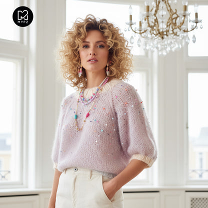 Strickpaket – MYPZ leichter Top-Down-Pullover Diamonds and Pearls No10 (ENG-NL)
