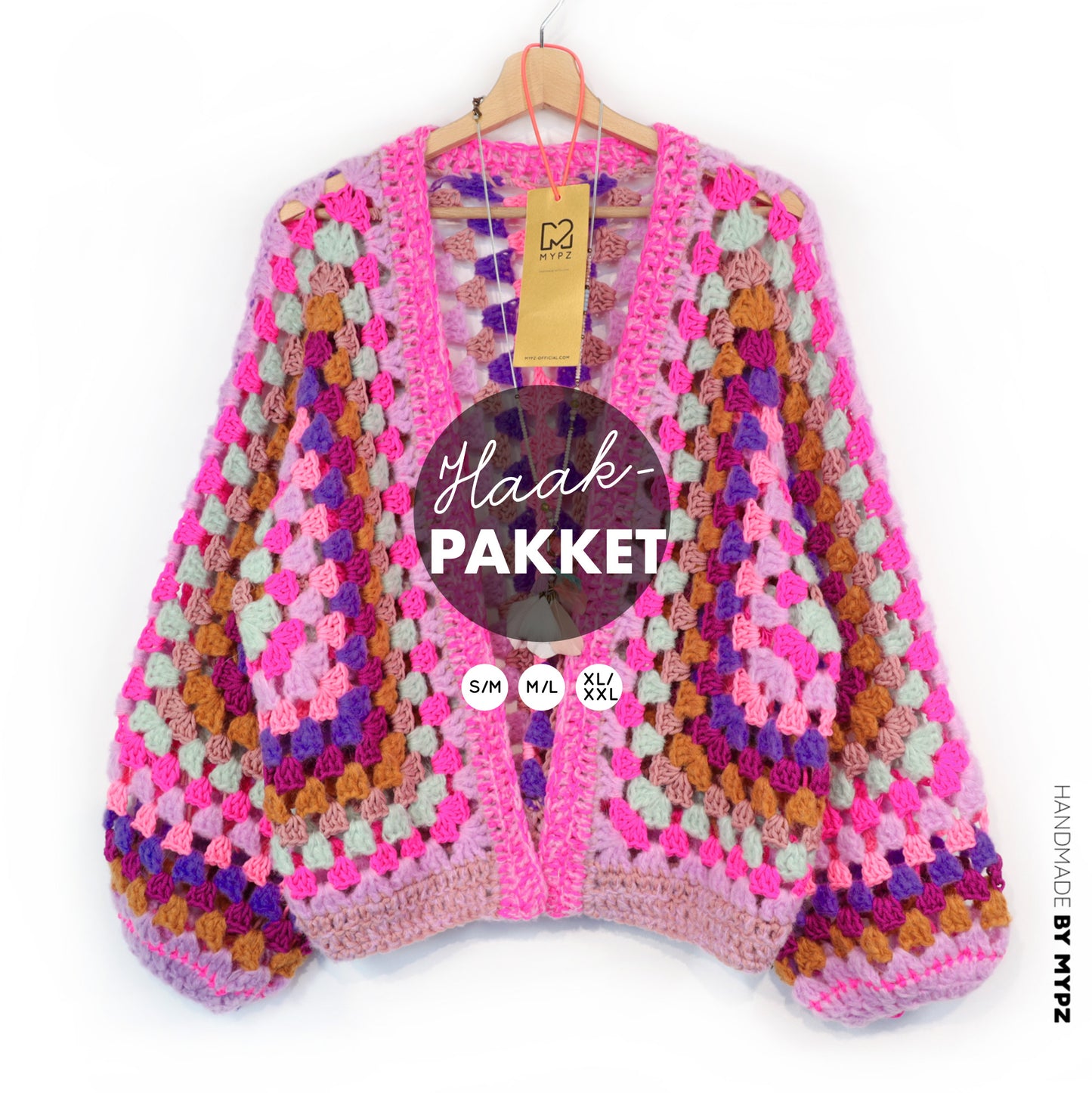 Häkelset - MYPZ Hexagon Cardigan Violet Pop (ENG-NL-DE)