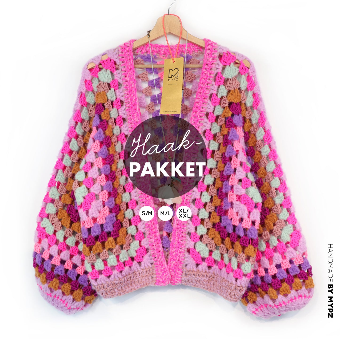 Häkelset - MYPZ Hexagon Cardigan Pink Mojito (ENG-NL-DE)