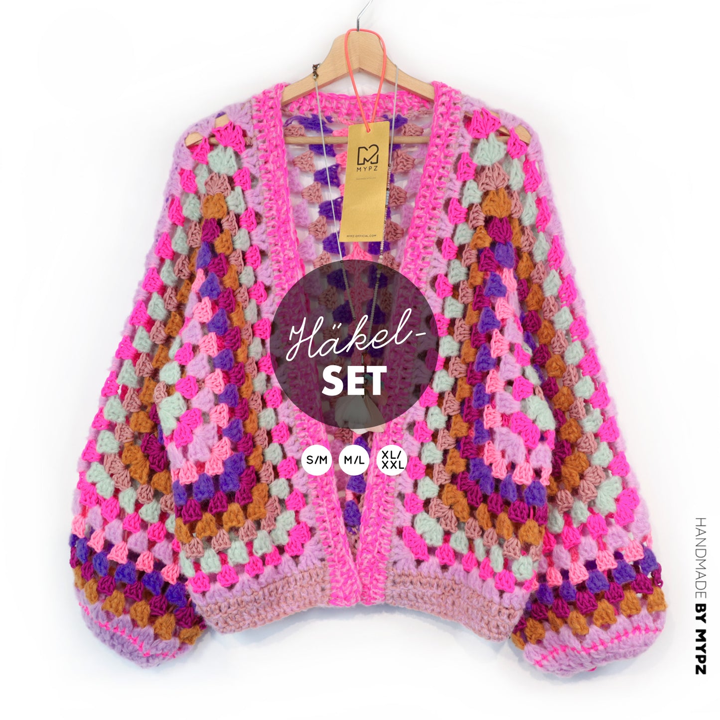 Häkelset - MYPZ Hexagon Cardigan Violet Pop (ENG-NL-DE)