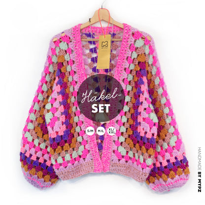 Häkelset - MYPZ Hexagon Cardigan Violet Pop (ENG-NL-DE)