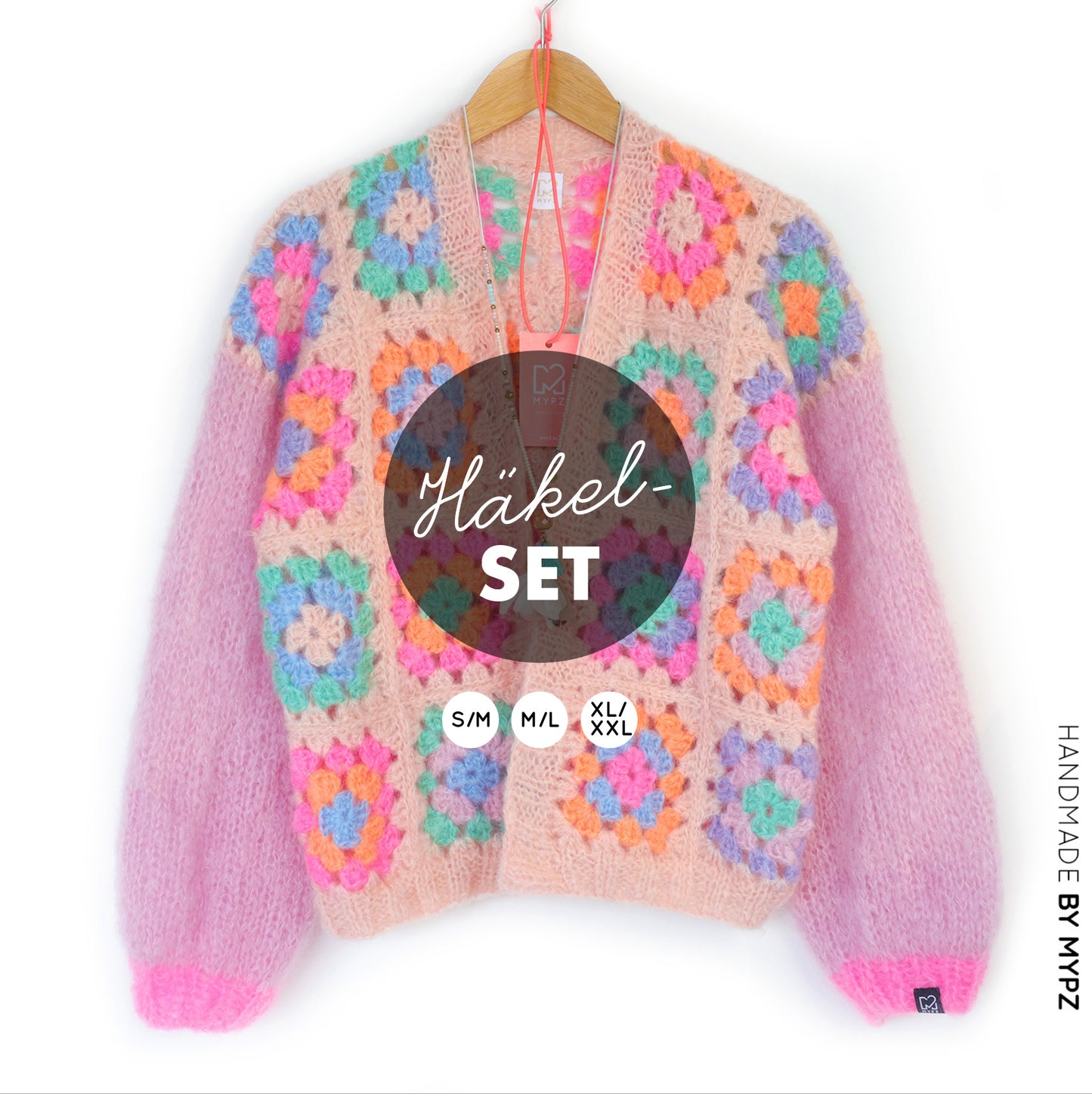 Häkelset - MYPZ Granny square mohair cardigan Marshmallow (ENG-NL-DE)