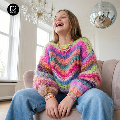 Strickanleitung– MYPZ Chunky Mohair KIDS Pullover Wave No12 (ENG-NL-DE)