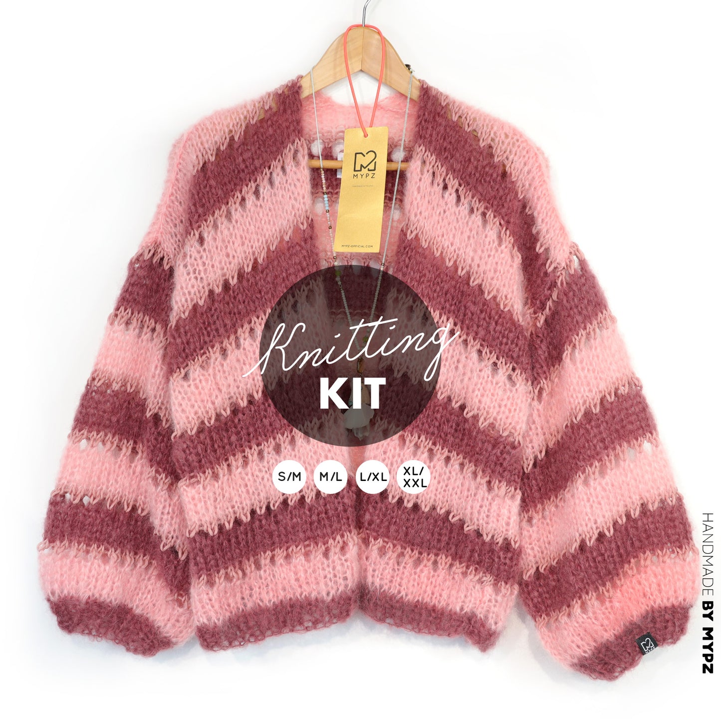 Strickset – MYPZ Short Light Mohair Cardigan Rose Burgundy No10 (ENG-NL-DE-FR-ES)