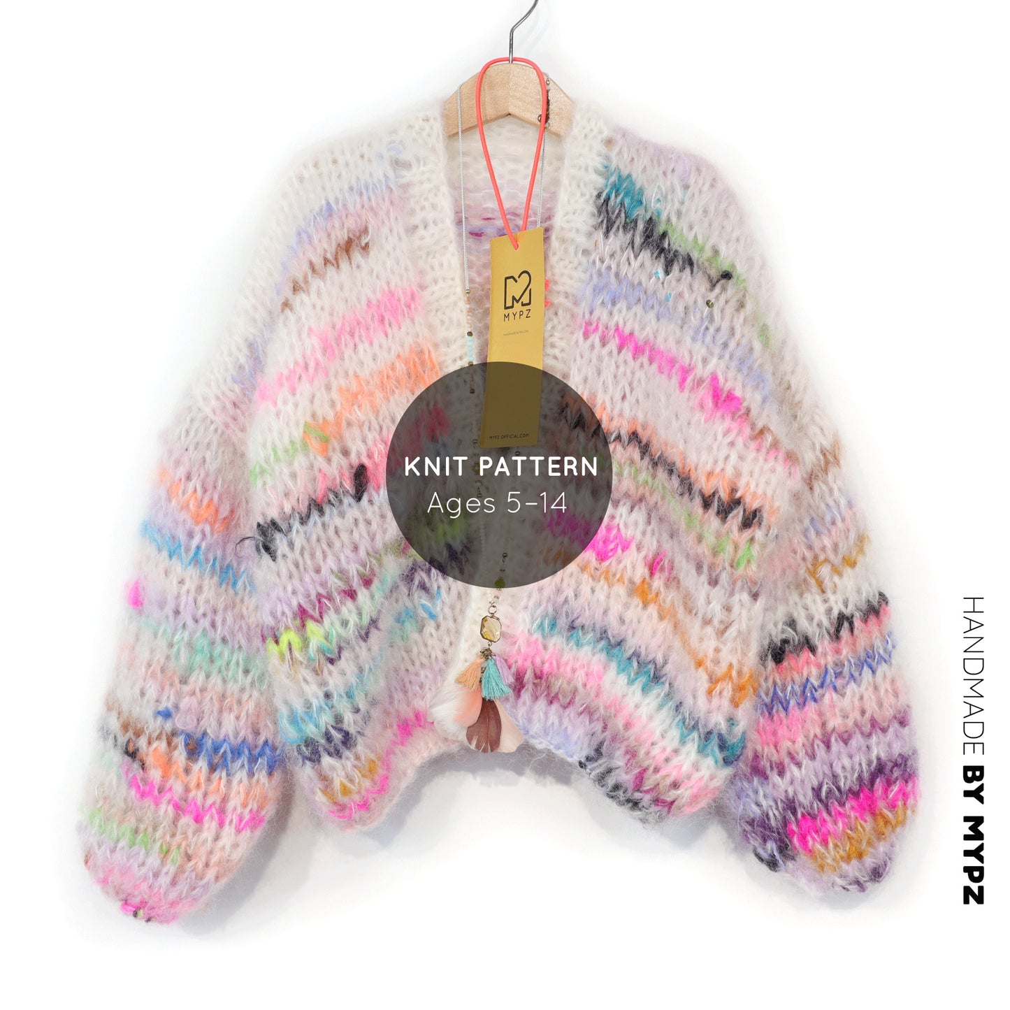 Knit pattern – MYPZ Chunky Mohair Cardigan Scrap Yarn No12 (ENG-NL-DE)