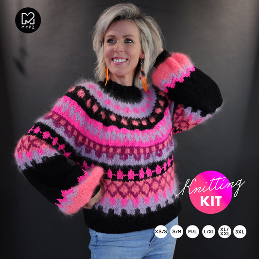 Strickset – MYPZ top-down sweater Ziggy No6 (ENG-NL-DE)