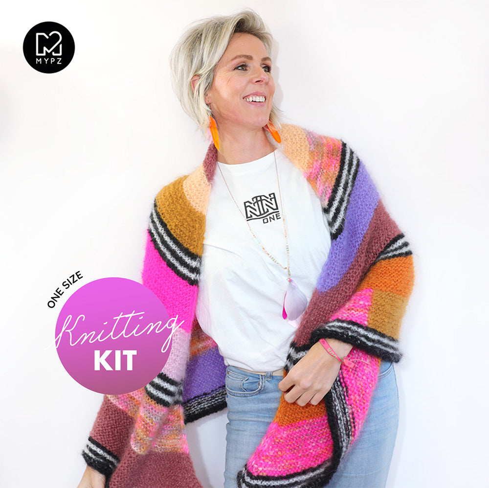 Knitting Kit - Cosy Cuddle Mohair Shawl Pecan No6 (ENG-NL)