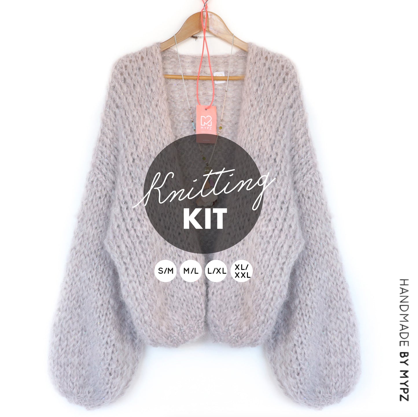 Strickset – MYPZ Kurze Chunky Mohair Cardigan Sparkling Sand No.15 (ENG-NL-DE)